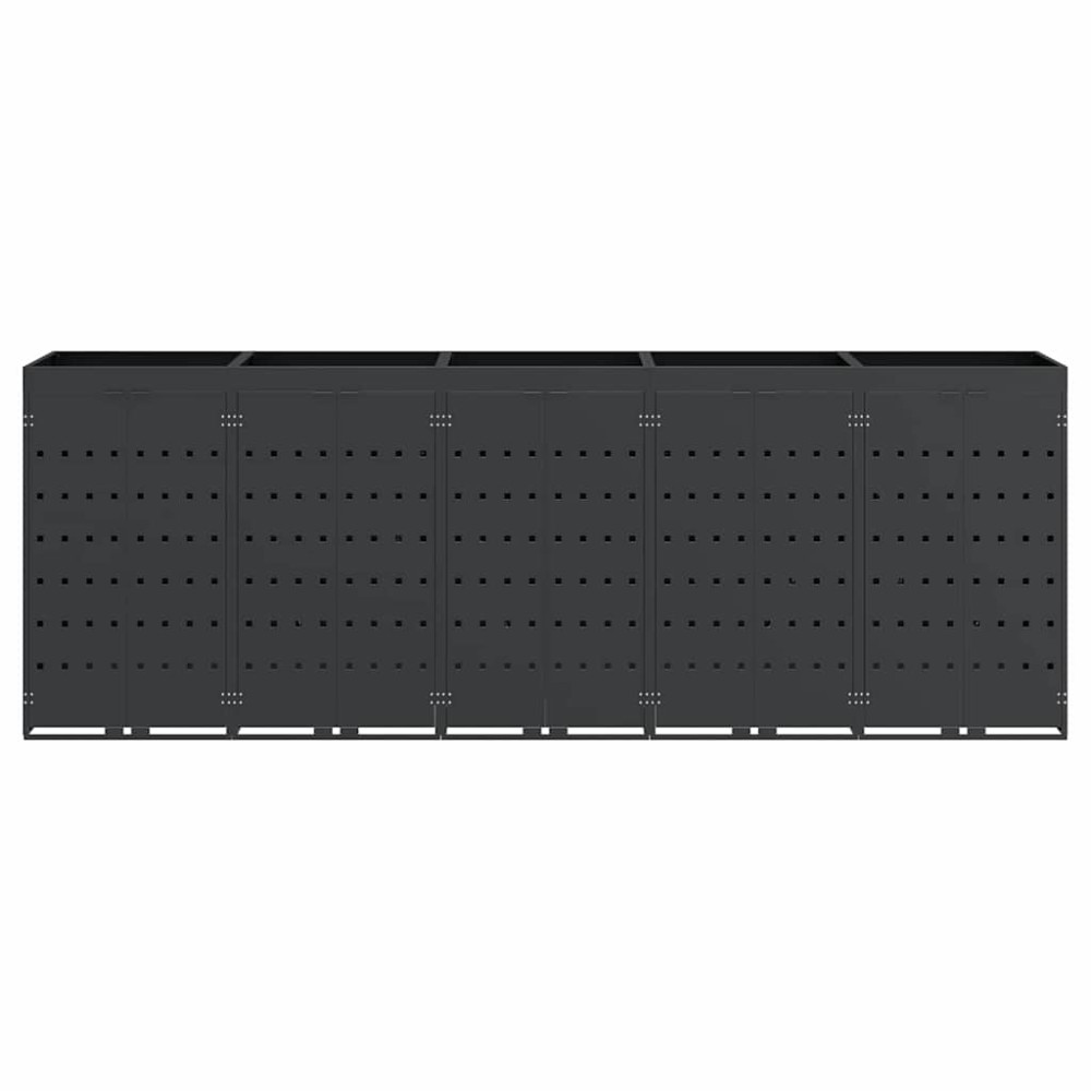 Produktbild för Förvaring för 5 soptunnor Antracit 340 x 77,5 x 121,5 cm