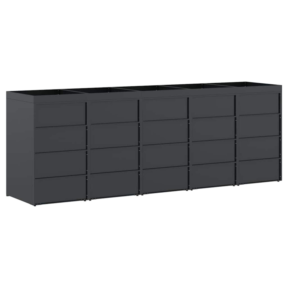 Produktbild för Förvaring för 5 soptunnor Antracit 340 x 77,5 x 121,5 cm