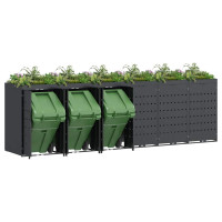 Produktbild för Förvaring för 6 soptunnor Antracit 408 x 77,5 x 121,5 cm