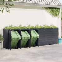 Produktbild för Förvaring för 6 soptunnor Antracit 408 x 77,5 x 121,5 cm