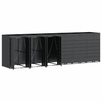 Produktbild för Förvaring för 6 soptunnor Antracit 408 x 77,5 x 121,5 cm