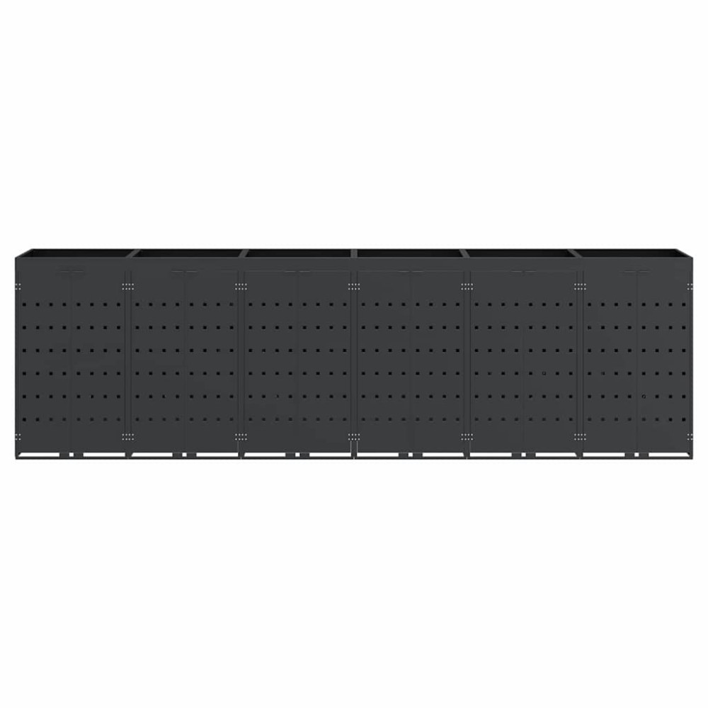 Produktbild för Förvaring för 6 soptunnor Antracit 408 x 77,5 x 121,5 cm