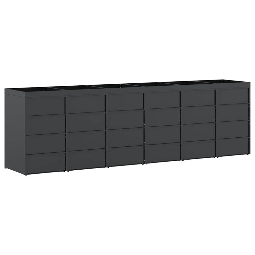 Produktbild för Förvaring för 6 soptunnor Antracit 408 x 77,5 x 121,5 cm