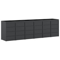 Produktbild för Förvaring för 6 soptunnor Antracit 408 x 77,5 x 121,5 cm