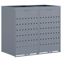 Produktbild för Förvaring för 2 soptunnor Ljusgrå 136 x 77,5 x 121,5 cm