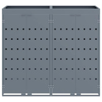Produktbild för Förvaring för 2 soptunnor Ljusgrå 136 x 77,5 x 121,5 cm