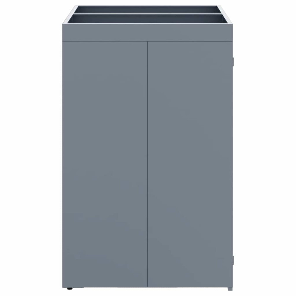 Produktbild för Förvaring för 2 soptunnor Ljusgrå 136 x 77,5 x 121,5 cm