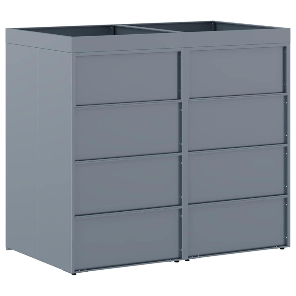 Produktbild för Förvaring för 2 soptunnor Ljusgrå 136 x 77,5 x 121,5 cm