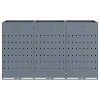 Produktbild för Förvaring för 3 soptunnor Ljusgrå 204 x 77,5 x 121,5 cm