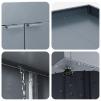 Produktbild för Förvaring för 3 soptunnor Ljusgrå 204 x 77,5 x 121,5 cm