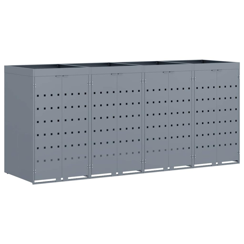 Produktbild för Förvaring för 4 soptunnor Ljusgrå 272 x 77,5 x 121,5 cm
