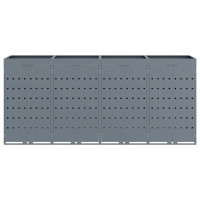 Produktbild för Förvaring för 4 soptunnor Ljusgrå 272 x 77,5 x 121,5 cm