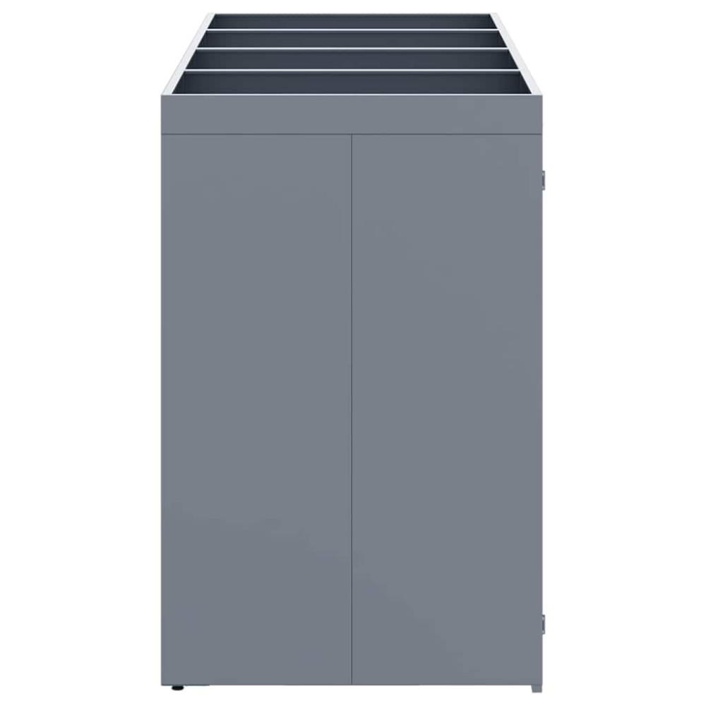 Produktbild för Förvaring för 4 soptunnor Ljusgrå 272 x 77,5 x 121,5 cm