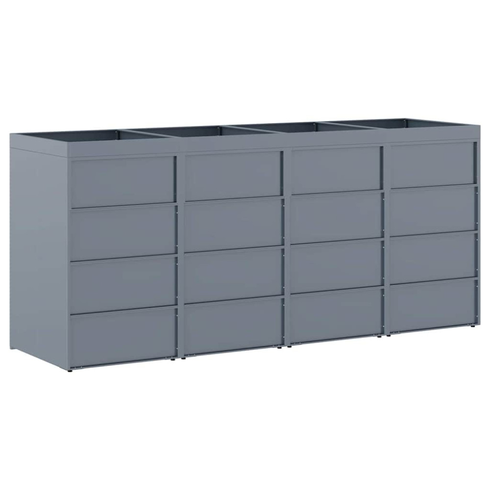 Produktbild för Förvaring för 4 soptunnor Ljusgrå 272 x 77,5 x 121,5 cm