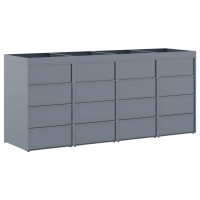 Produktbild för Förvaring för 4 soptunnor Ljusgrå 272 x 77,5 x 121,5 cm