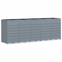 Produktbild för Förvaring för 5 soptunnor Ljusgrå 340 x 77,5 x 121,5 cm