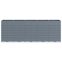 Produktbild för Förvaring för 5 soptunnor Ljusgrå 340 x 77,5 x 121,5 cm