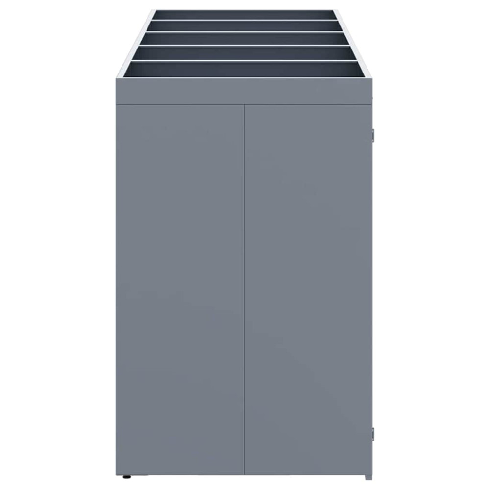 Produktbild för Förvaring för 5 soptunnor Ljusgrå 340 x 77,5 x 121,5 cm