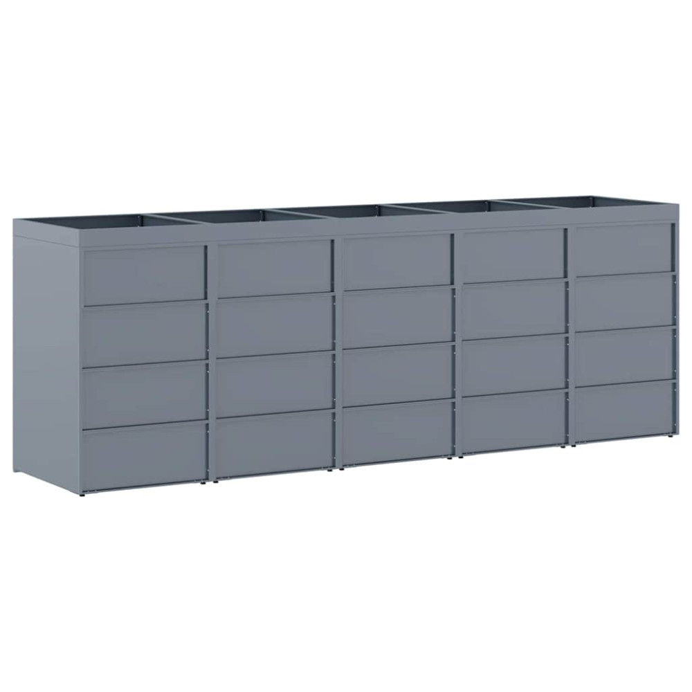 Produktbild för Förvaring för 5 soptunnor Ljusgrå 340 x 77,5 x 121,5 cm
