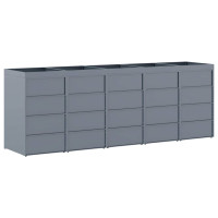 Produktbild för Förvaring för 5 soptunnor Ljusgrå 340 x 77,5 x 121,5 cm