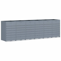 Produktbild för Förvaring för 6 soptunnor Ljusgrå 408 x 77,5 x 121,5 cm