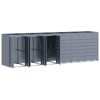 Produktbild för Förvaring för 6 soptunnor Ljusgrå 408 x 77,5 x 121,5 cm