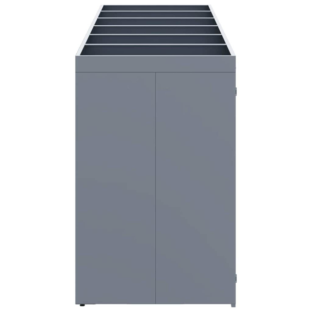 Produktbild för Förvaring för 6 soptunnor Ljusgrå 408 x 77,5 x 121,5 cm