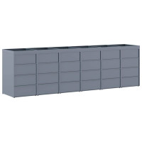 Produktbild för Förvaring för 6 soptunnor Ljusgrå 408 x 77,5 x 121,5 cm