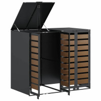 Produktbild för Förvaring för 3 soptunnor Antracit 340 x 77,5 x 115,5 cm Stål