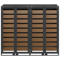 Produktbild för Förvaring för 3 soptunnor Antracit 340 x 77,5 x 115,5 cm Stål