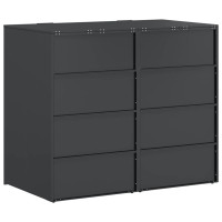Produktbild för Förvaring för 3 soptunnor Antracit 340 x 77,5 x 115,5 cm Stål