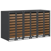 Produktbild för Förvaring för 3 soptunnor Antracit 340 x 77,5 x 115,5 cm Stål