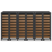 Produktbild för Förvaring för 3 soptunnor Antracit 340 x 77,5 x 115,5 cm Stål