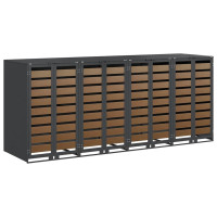 Produktbild för Förvaring för 3 soptunnor Antracit 340 x 77,5 x 115,5 cm Stål