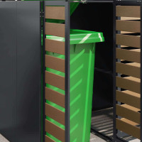 Produktbild för Förvaring för 3 soptunnor Antracit 340 x 77,5 x 115,5 cm Stål
