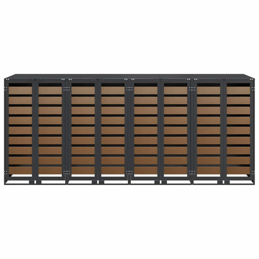 Produktbild för Förvaring för 3 soptunnor Antracit 340 x 77,5 x 115,5 cm Stål