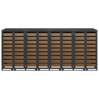 Produktbild för Förvaring för 3 soptunnor Antracit 340 x 77,5 x 115,5 cm Stål