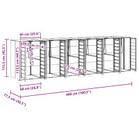 Produktbild för Förvaring för 3 soptunnor Antracit 340 x 77,5 x 115,5 cm Stål