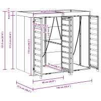 Produktbild för Förvaring för 2 soptunnor Antracit 340 x 77,5 x 115,5 cm Stål