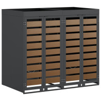 Produktbild för Förvaring för 2 soptunnor Antracit 340 x 77,5 x 115,5 cm Stål
