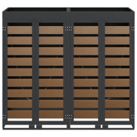 Produktbild för Förvaring för 2 soptunnor Antracit 340 x 77,5 x 115,5 cm Stål