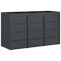 Produktbild för Förvaring för 3 soptunnor Antracit 340 x 77,5 x 115,5 cm Stål