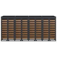 Produktbild för Förvaring för 4 soptunnor Antracit 340 x 77,5 x 115,5 cm Stål