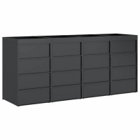 Produktbild för Förvaring för 4 soptunnor Antracit 340 x 77,5 x 115,5 cm Stål
