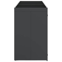 Produktbild för Förvaring för 3 soptunnor Antracit 340 x 77,5 x 115,5 cm Stål