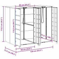 Produktbild för Förvaring för 3 soptunnor Antracit 340 x 77,5 x 115,5 cm Stål