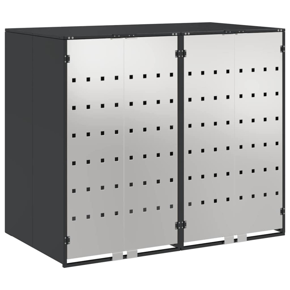 Produktbild för Förvaring för 3 soptunnor Antracit 340 x 77,5 x 115,5 cm Stål