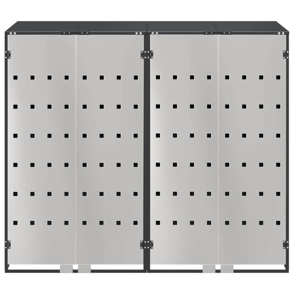Produktbild för Förvaring för 3 soptunnor Antracit 340 x 77,5 x 115,5 cm Stål