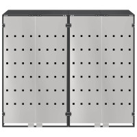 Produktbild för Förvaring för 3 soptunnor Antracit 340 x 77,5 x 115,5 cm Stål