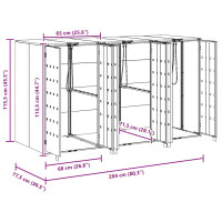 Produktbild för Förvaring för 3 soptunnor Antracit 340 x 77,5 x 115,5 cm Stål